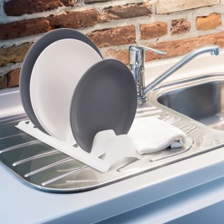 Stojak na pokrywki talerze biały z tworzywa 29.5x13.5x6cm ORION 155213