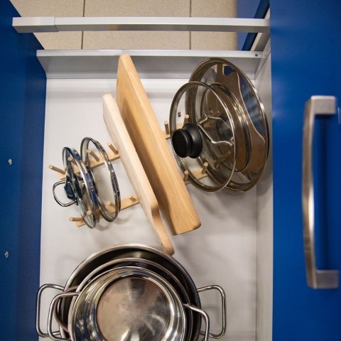 Stojak na pokrywki talerze organizer drewniany 35.5x13.5x11cm ORION 122971