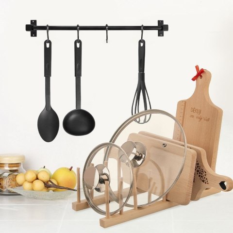 Stojak na pokrywki talerze organizer drewniany 35.5x13.5x11cm ORION 122971