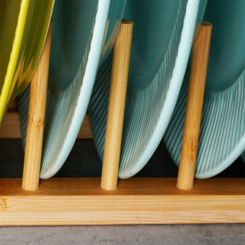 Stojak na pokrywki talerze uniwersalny bambusowy 34.5x12x12cm VILDE 229114