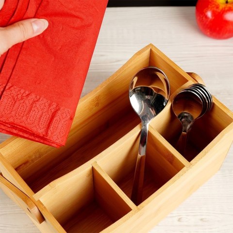 Stojak na sztućce sosy przyprawy organizer bambusowy grillowy VILDE 229068