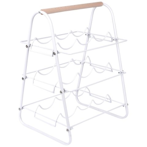 Stojak na wino butelki wina metalowy biały do 9 butelek 33x29x46cm EXCELLENT HOUSEWARE 229087