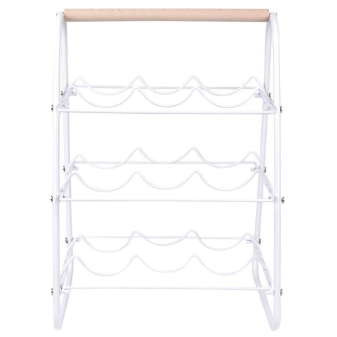 Stojak na wino butelki wina metalowy biały do 9 butelek 33x29x46cm EXCELLENT HOUSEWARE 229087