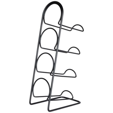 Stojak na wino butelki wina metalowy czarny na 4 butelki 21x43cm VILDE 229055