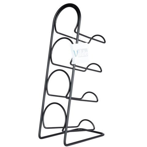 Stojak na wino butelki wina metalowy czarny na 4 butelki 21x43cm VILDE 229055