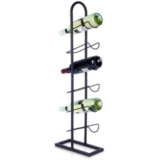 Stojak na wino butelki wina metalowy organizer czarny do 6 butelek VILDE 229079