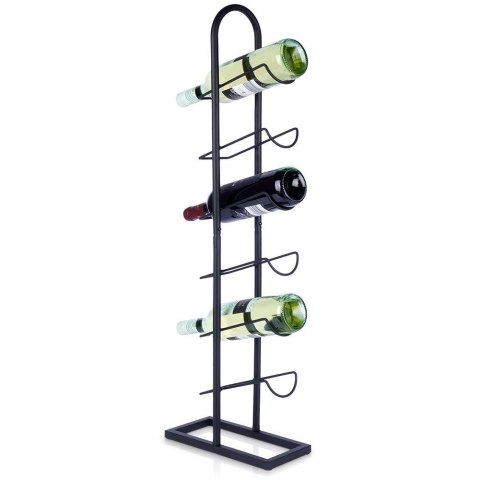 Stojak na wino butelki wina metalowy organizer czarny do 6 butelek VILDE 229079
