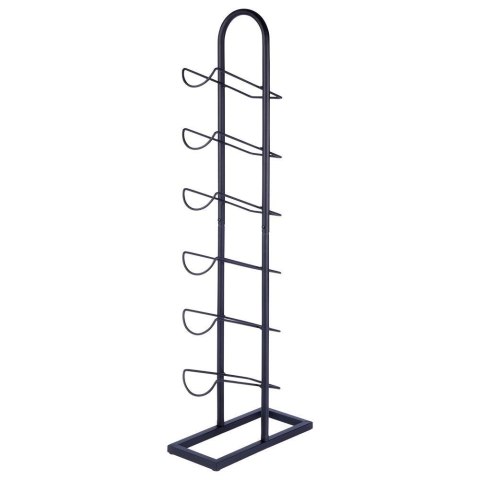 Stojak na wino butelki wina metalowy organizer czarny do 6 butelek VILDE 229079