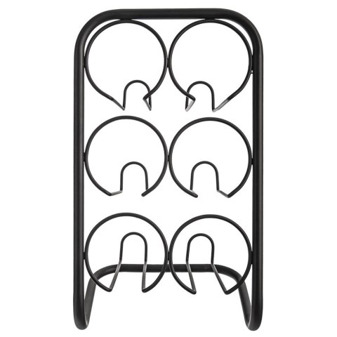 Stojak na wino do 6 butelek wina metalowy czarny na butelki 22.5x39cm ORION 540602
