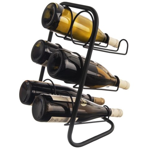 Stojak na wino do 6 butelek wina metalowy czarny na butelki 22.5x39cm ORION 540602