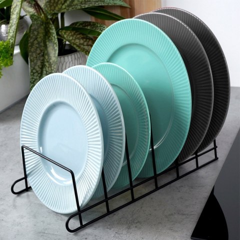 Stojak organizer na pokrywki i talerze do szafki na blat metal czarny VILDE 229062