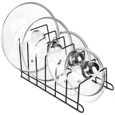 Stojak organizer na pokrywki i talerze do szafki na blat metal czarny VILDE 229062