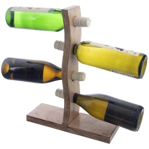 Stojak organizer na wino do butelek wina na 4 butelki drewniany MANGO ORION 154314