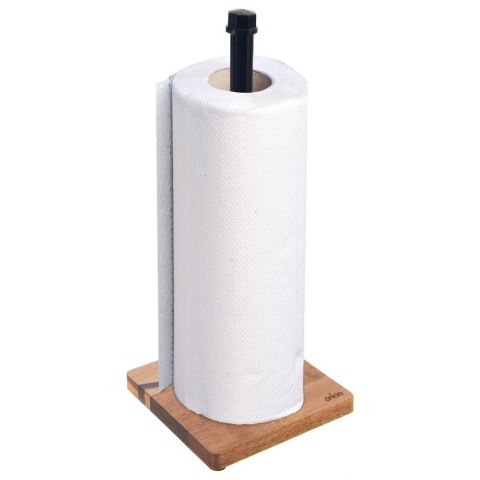 Stojak uchwyt na ręcznik papierowy METAL drewniany czarny RIVER 35cm ORION 154307