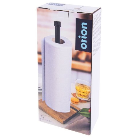 Stojak uchwyt na ręcznik papierowy METAL drewniany czarny RIVER 35cm ORION 154307