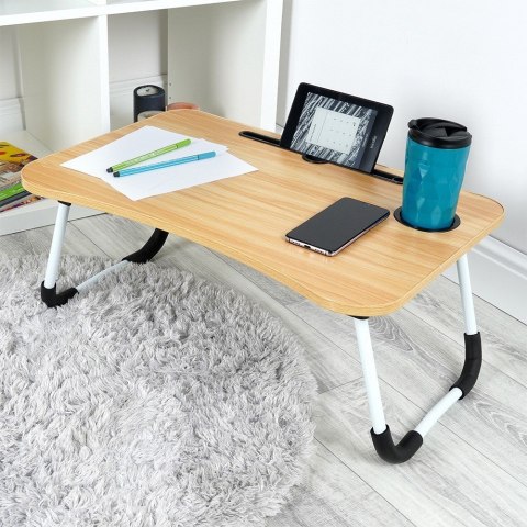 Stolik pod laptop i tablet śniadaniowy składany do łóżka na łóżko VILDE 568018