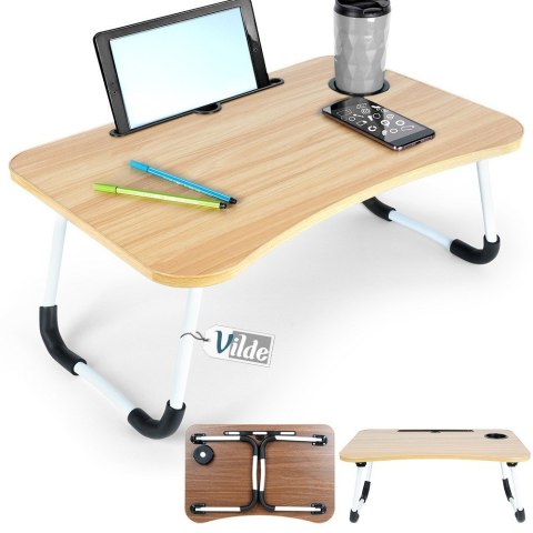 Stolik pod laptop i tablet śniadaniowy składany do łóżka na łóżko VILDE 568018