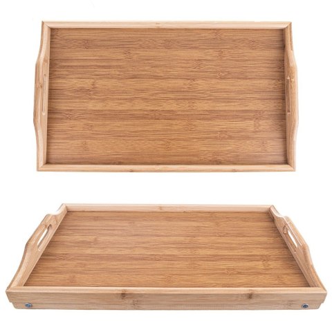 Stolik śniadaniowy do łóżka składany drewniany 50x30x24.5cm ORION 153826