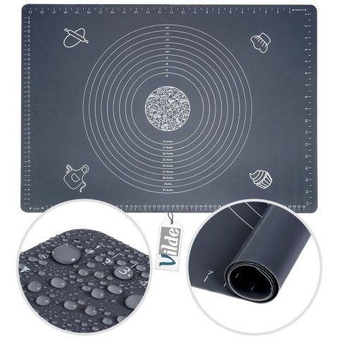 Stolnica do ciasta silikonowa mata kuchenna gruba duża 64x45cm XXL VILDE 279002