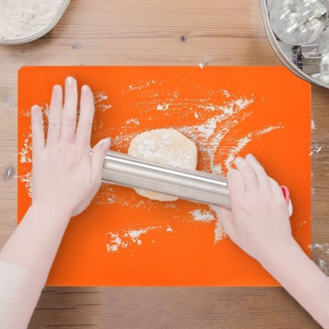 Stolnica do ciasta silikonowa mata kuchenna gruba pomarańczowa 40x30 SILLINIE ORION 750366