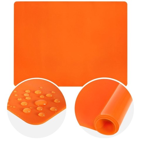 Stolnica do ciasta silikonowa mata kuchenna gruba pomarańczowa 40x30cm SILLINIE ORION 750367