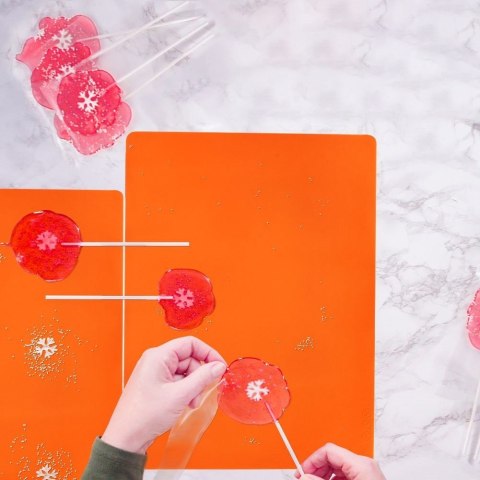 Stolnica do ciasta silikonowa mata kuchenna gruba pomarańczowa 40x30cm SILLINIE ORION 750367