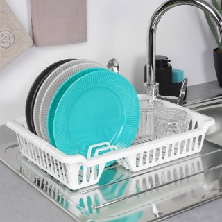 Suszarka do naczyń mała na naczynia stojąca plastikowa biała 40x29x8.5cm ORION 150694