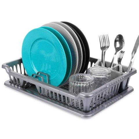 Suszarka do naczyń mała na naczynia stojąca plastikowa szara 40x29x8.5cm ORION 150695