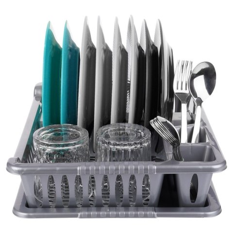 Suszarka do naczyń mała na naczynia stojąca plastikowa szara 40x29x8.5cm ORION 150695