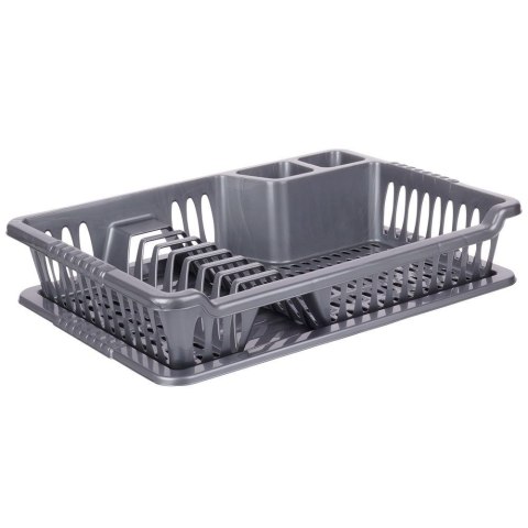 Suszarka do naczyń mała na naczynia stojąca plastikowa szara 40x29x8.5cm ORION 150695