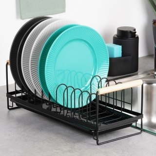 Suszarka do naczyń na naczynia metalowa stojąca czarna 39x16x14.5cm VILDE 229154