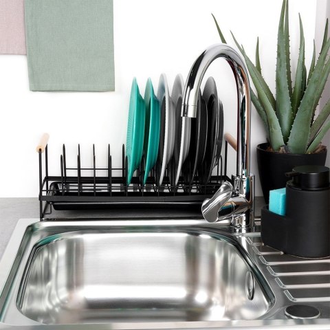 Suszarka do naczyń na naczynia metalowa stojąca czarna 39x16x14.5cm VILDE 229154