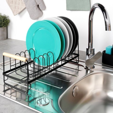 Suszarka do naczyń na naczynia metalowa stojąca czarna 39x16x14.5cm VILDE 229154