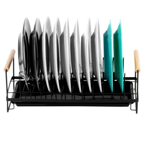 Suszarka do naczyń na naczynia metalowa stojąca czarna 39x16x14.5cm VILDE 229154