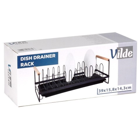 Suszarka do naczyń na naczynia metalowa stojąca czarna 39x16x14.5cm VILDE 229154
