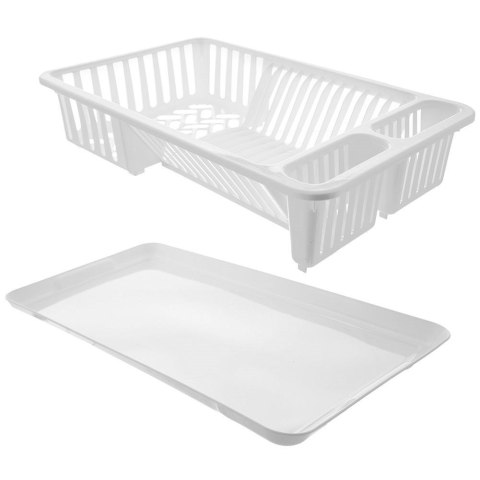 Suszarka do naczyń na naczynia plastikowa stojąca biała 45.5x28x10cm ORION 155206