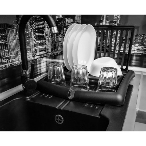 Suszarka do naczyń na naczynia składana stojąca czarna 43.5x38.5x27cm VILDE 150636