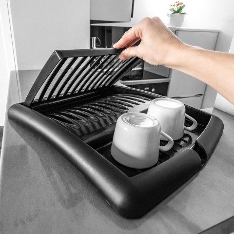 Suszarka do naczyń na naczynia składana stojąca czarna 43.5x38.5x27cm VILDE 150636