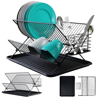 Suszarka do naczyń na naczynia stojąca czarna 45x32x25.5cm VILDE 150622