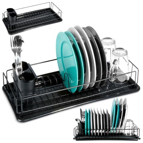 Suszarka do naczyń na naczynia stojąca czarna 50x24x9cm VILDE 150627