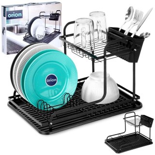 Suszarka do naczyń na naczynia stojąca czarna dwupoziomowa RADKA 42.5x32x29cm ORION 155212