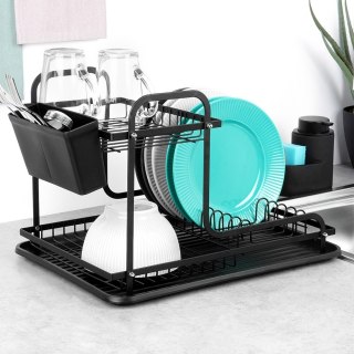 Suszarka do naczyń na naczynia stojąca czarna dwupoziomowa RADKA 42.5x32x29cm ORION 155212