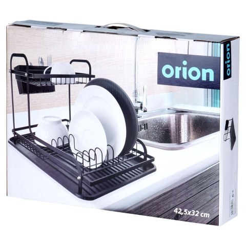 Suszarka do naczyń na naczynia stojąca czarna dwupoziomowa RADKA 42.5x32x29cm ORION 155212
