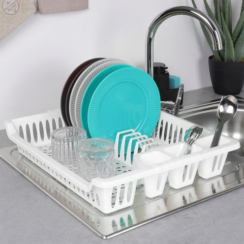 Suszarka do naczyń na naczynia stojąca plastikowa biała 46x37x8.5cm ORION 150696