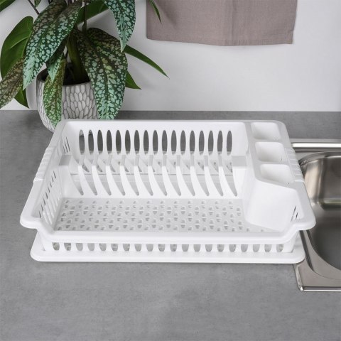 Suszarka do naczyń na naczynia stojąca plastikowa biała 46x37x8.5cm ORION 150696