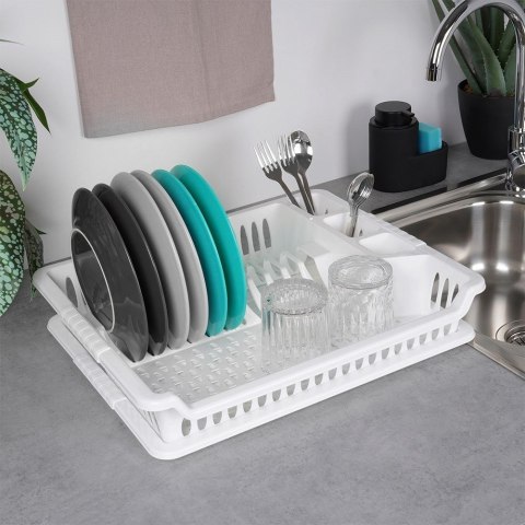 Suszarka do naczyń na naczynia stojąca plastikowa biała 46x37x8.5cm ORION 150696