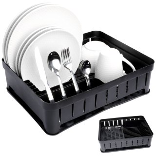 Suszarka do naczyń na naczynia stojąca plastikowa czarna 39.5x31x12cm VILDE 229061-C