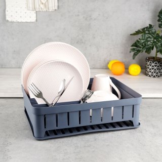 Suszarka do naczyń na naczynia stojąca plastikowa szara 39.5x31x12cm VILDE 229061-S