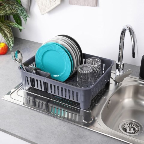 Suszarka do naczyń na naczynia stojąca plastikowa szara 43.5x32x12cm ORION 155210