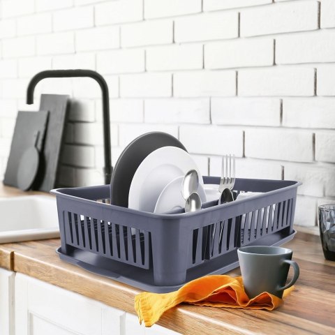 Suszarka do naczyń na naczynia stojąca plastikowa szara 43.5x32x12cm ORION 155210